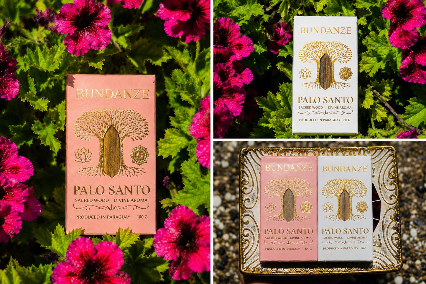Bundanze Palo Santo Ritual Duo — Pink & White Set  (160 G)